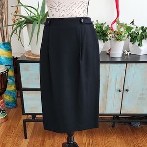 NEW - CARLISLE 100% Wool Semi-Flare Pencil Skirt with Pockets